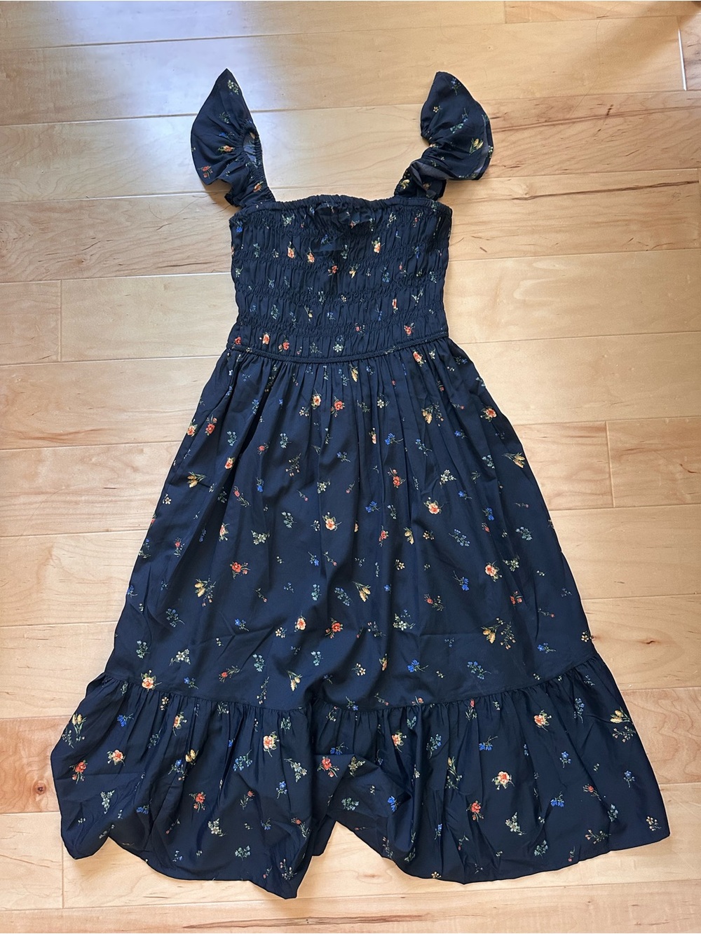 Black Floral Sundress Size S | Off-the-shoulder, Strap, Options